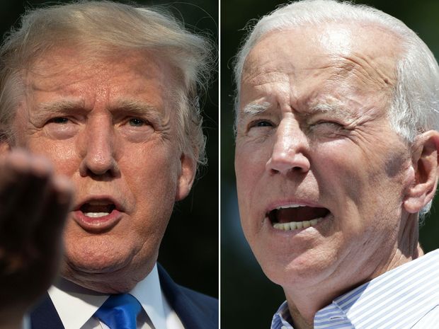 President Donald Trump, left, and former Vice President Joe Biden