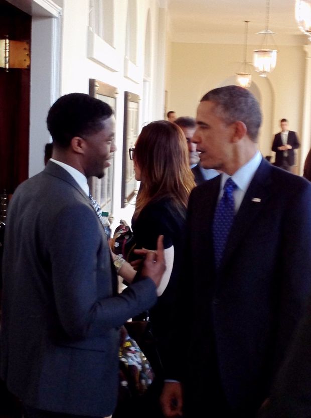 Chadwick Boseman and Barack Obama