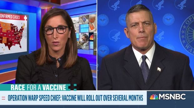 MSNBC's Yasmin Vossoughian interviews Lt. Gen. Paul Ostrowski, director of supply, production and distribution for...